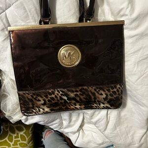 Michael Kors Brown and Leopard Print Women's Bag